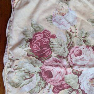 Ralph Lauren small pillow cover, zippered. Roses on soft warm yellow cotton.